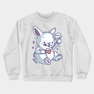 Bunny rabbit patching up the heart saying DIY Crewneck Sweatshirt